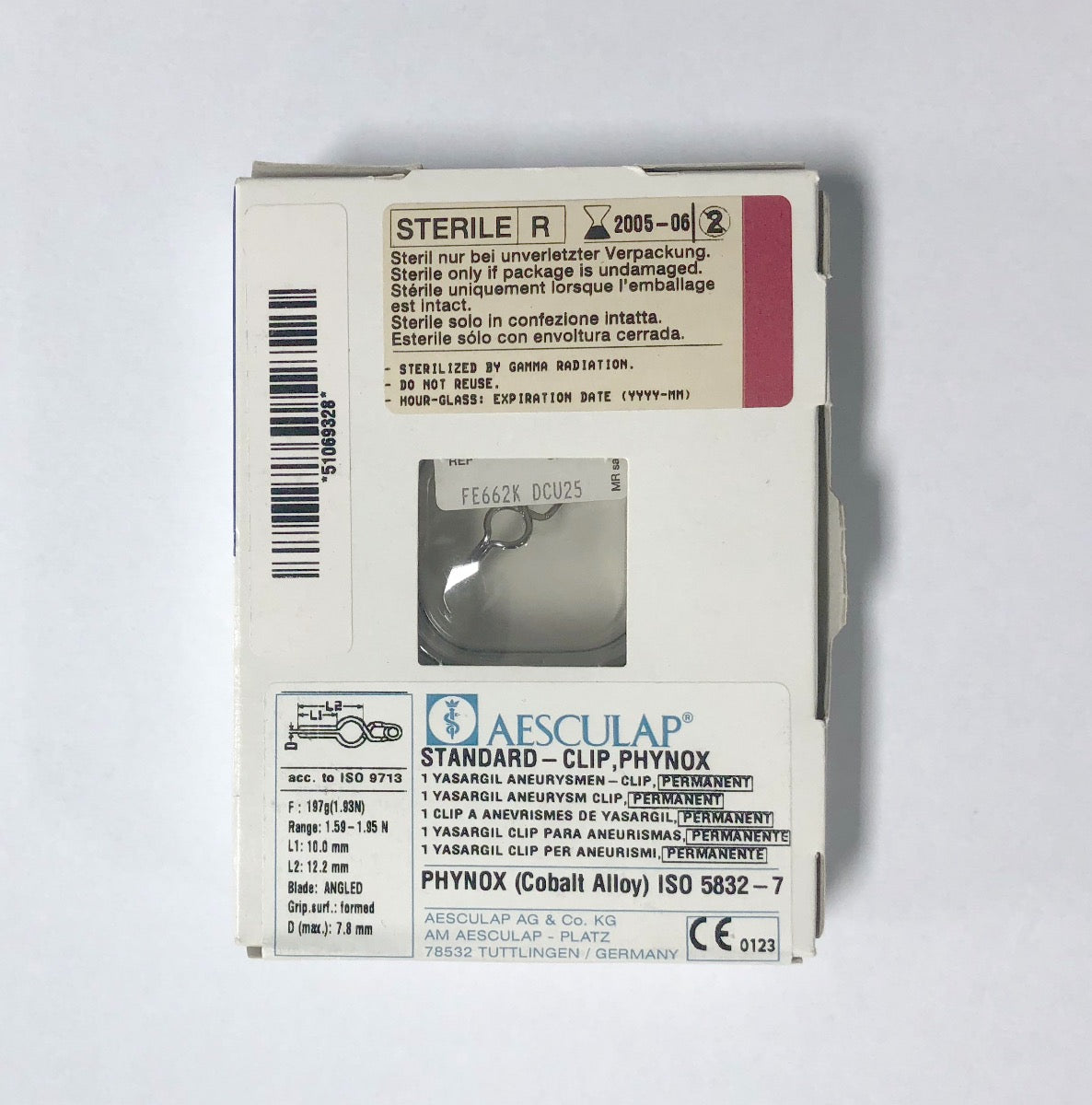 Aesculap Standard Clip Phynox Yasargil Aneurysm Clip FE662K Expired