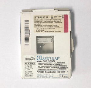Aesculap Mini Clip Phynox Yasargil Aneurysm Clip FE713K Expired