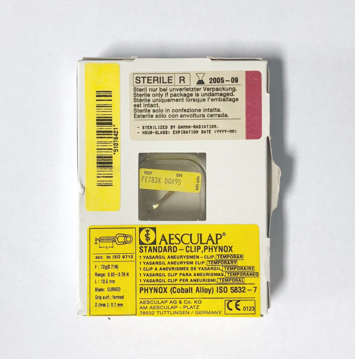 Aesculap Standard Clip Phynox Yasargil Aneurysm Clip FE783K Expired