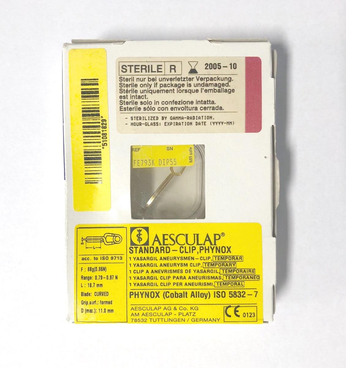 Aesculap Standard Clip Phynox Yasargil Aneurysm Clip FE793K Expired