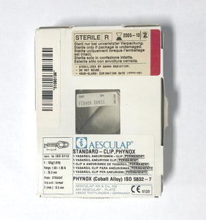 Aesculap Standard Clip Phynox Yasargil Aneurysm Clip FE840K Expired