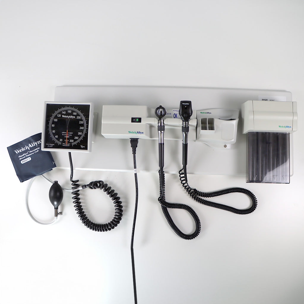 Welch Allyn Integrated Wall Diagnostic System Complete with Wall Board, Blood Pressure, 2 Heads, Thermometer holder, and Specula Dispenser