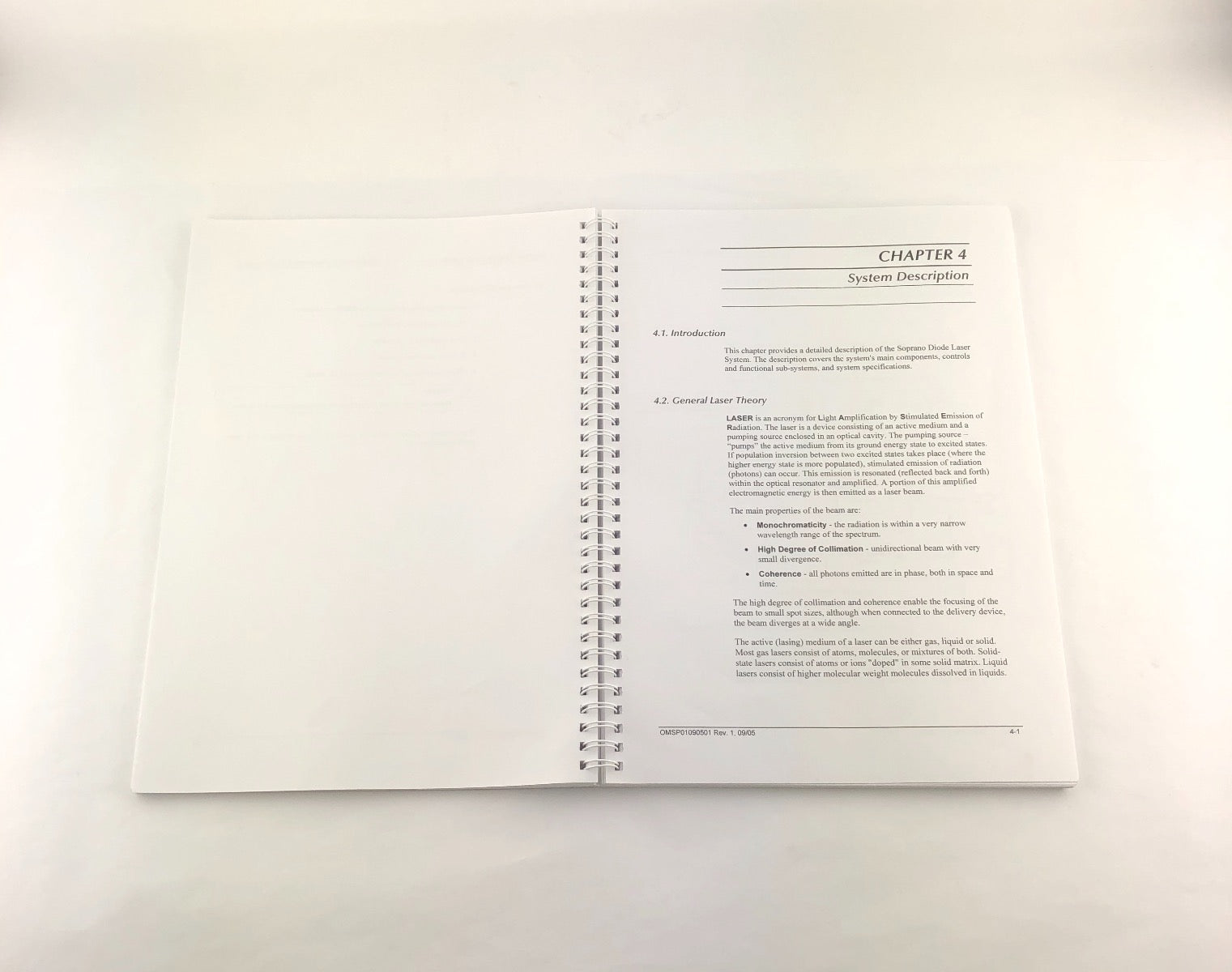 2005 Alma Soprano Diode Laser System Operator's Manual OMSP01090501
