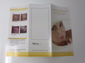 Alma Lasers AFT Pulsed Light Skin Rejuvenation Treatment Patient Brochure 50pcs