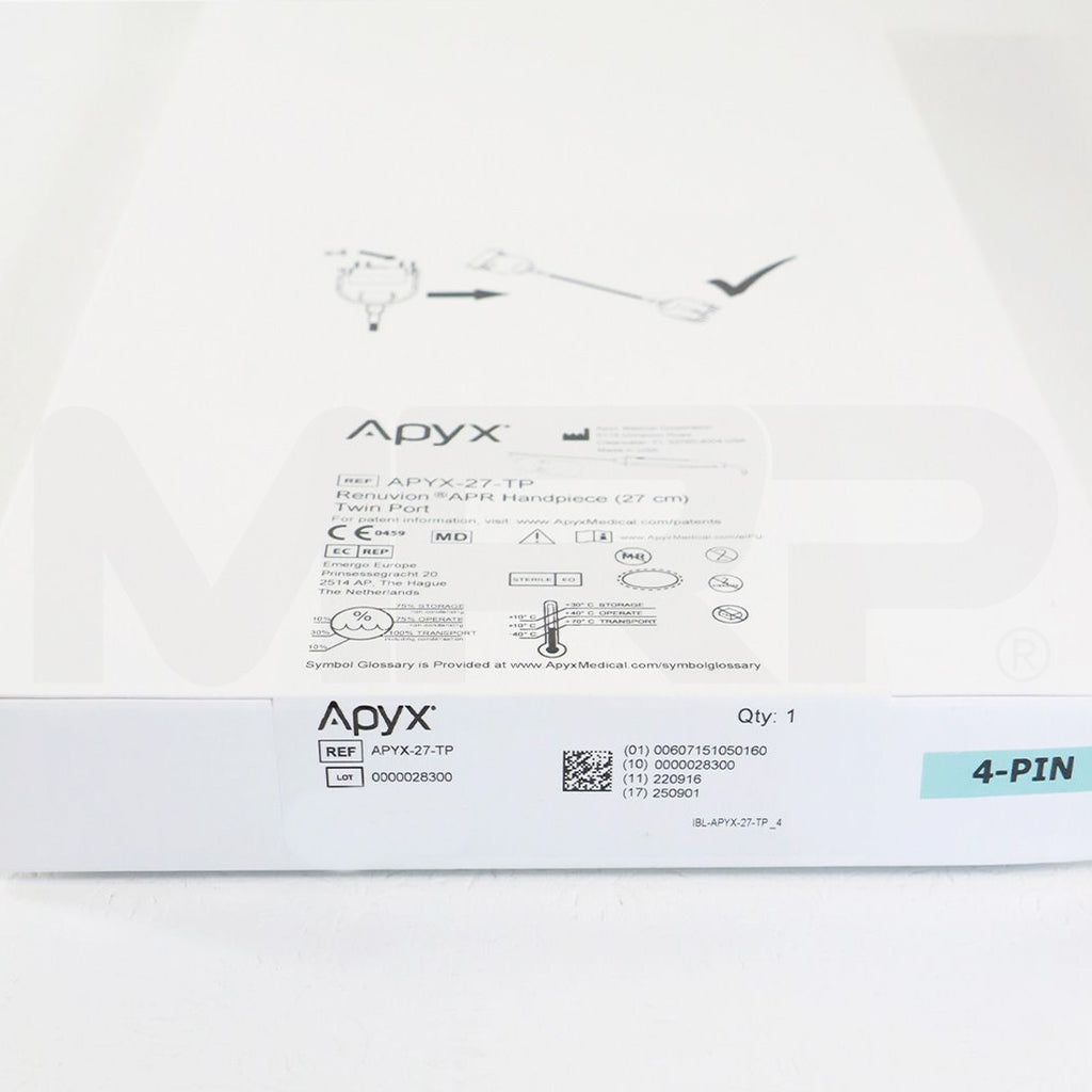 Renuvion APR Twin Port 27mm Handpiece Electrosurgical RF Generator APYX-27-TP 4 Pin EXP 08/2025