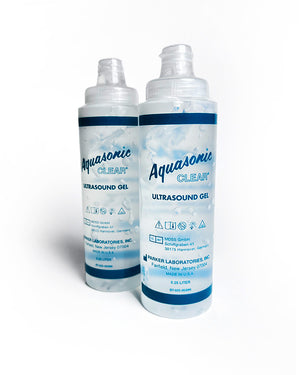Aquasonic Ultrasound Gel Clear 03-08 Water Soluble Hypoallergenic .25 Litre (x2)