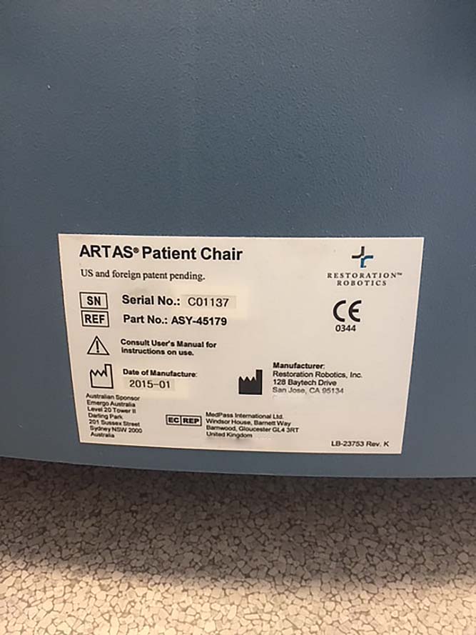 Venus Concept Artas Robotics Hair Follicle Restoration Robotics Transplant