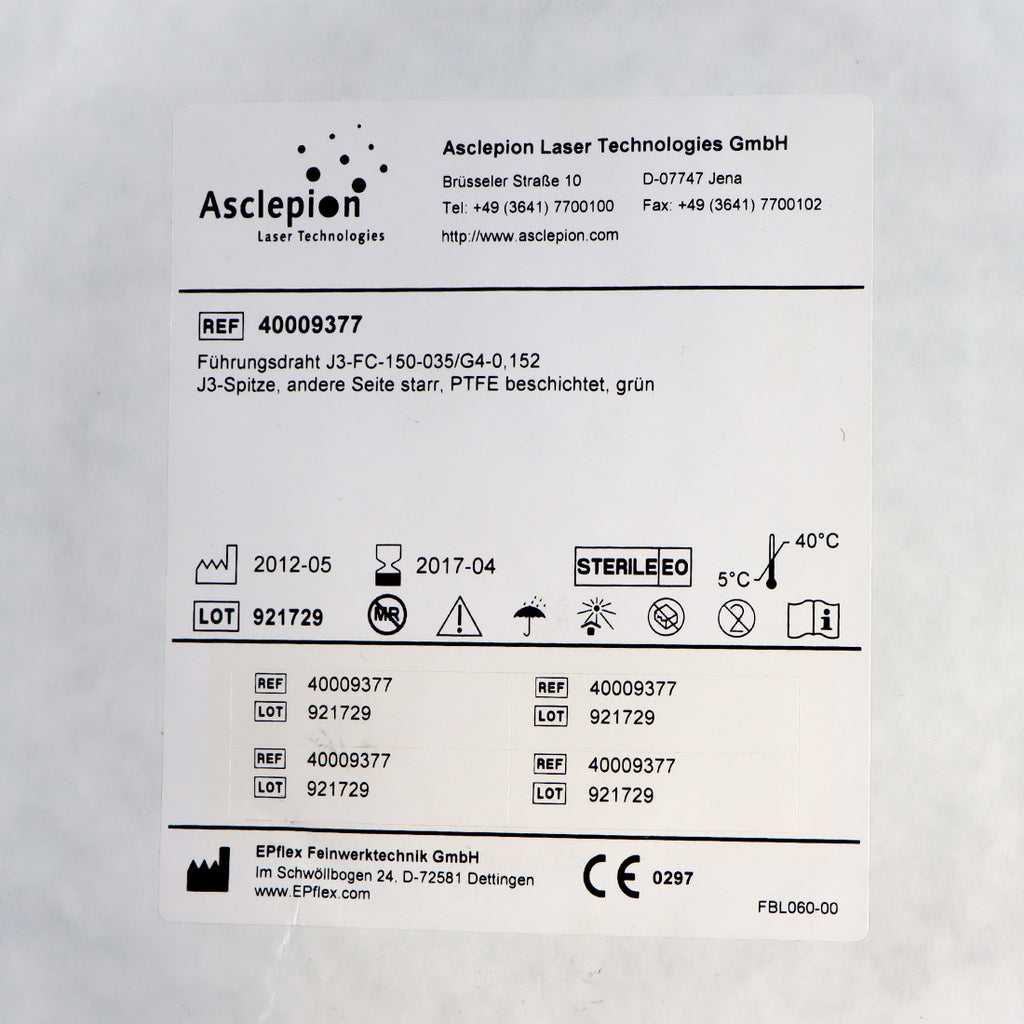Asclepion Laser Tec 40009377 J3-FC-150-035/G4-0 Guide Wire J3-Gauge PTFE Coated