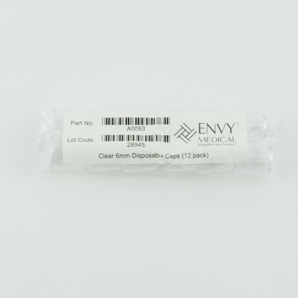 Envy Medical A0053 SilkPeel Standard Handpiece Silk Peel Clear 6mm Tip Caps 12pk