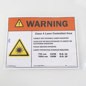 Favorit Warning Class 4 Laser Controlled 755nm - 1064nm Danger 079103097