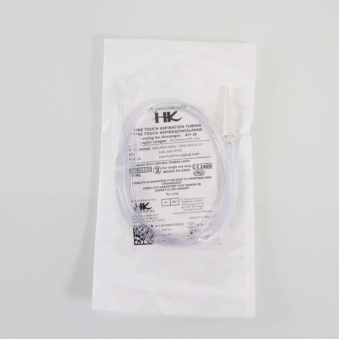 HK Surgical Clear Infiltration Tubing Set Aspiration ATF-20 Tube 06/2024