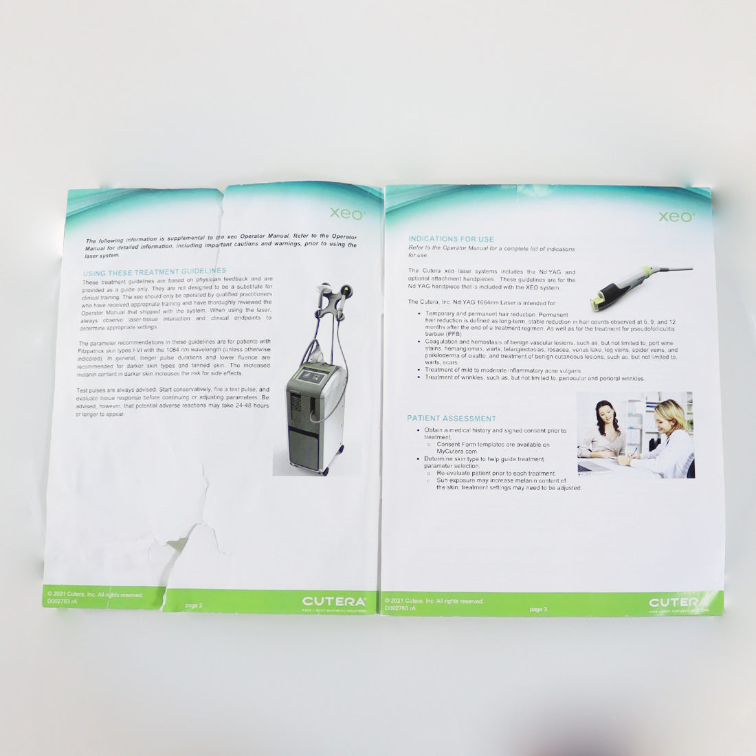 2021 Cutera Xeo Nd Yag Treatment Guidelines Booklet D002763