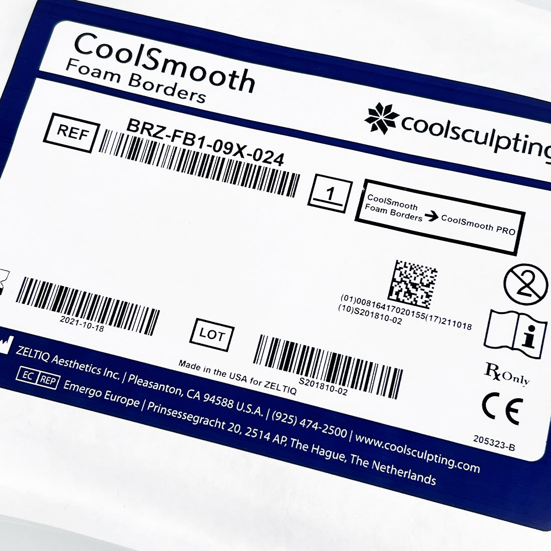 Zeltiq CoolSculpting CoolSmooth Foam Borders BRZ-FB1-09X-024 EXP 10/2021 x13PK