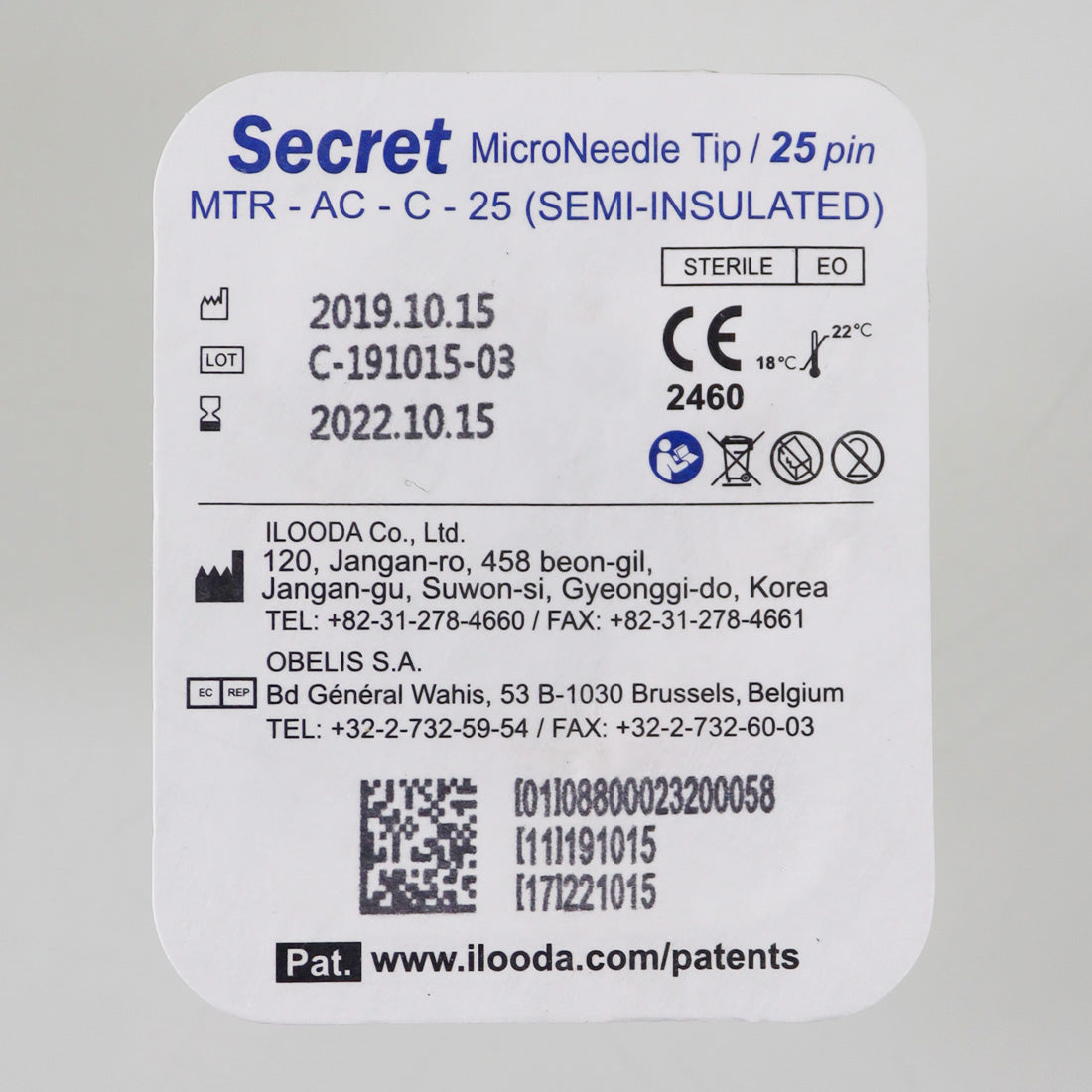 Cutera SecretRF Pro 25-Pin Semi-Insulated Microneedle Tip MTR-AC-25 - 10pk - Expired