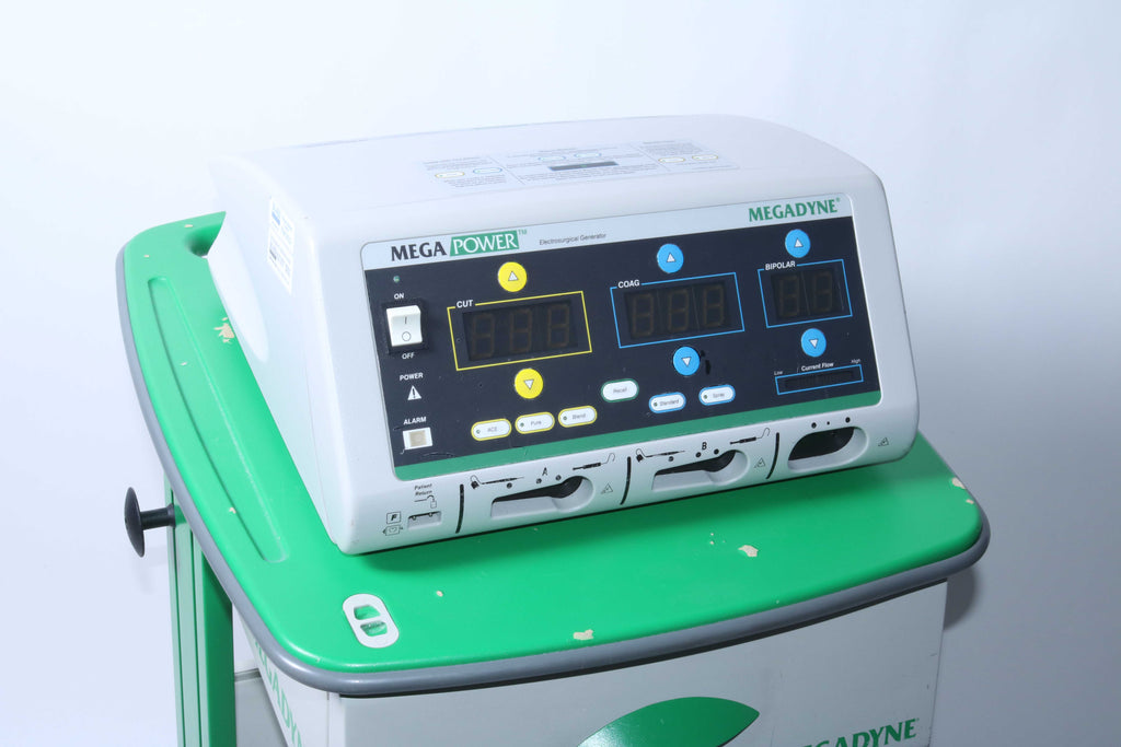 Megadyne Mega Power 1000 Electrosurgical Generator ESU Cut Coag Bipolar w/ Cart