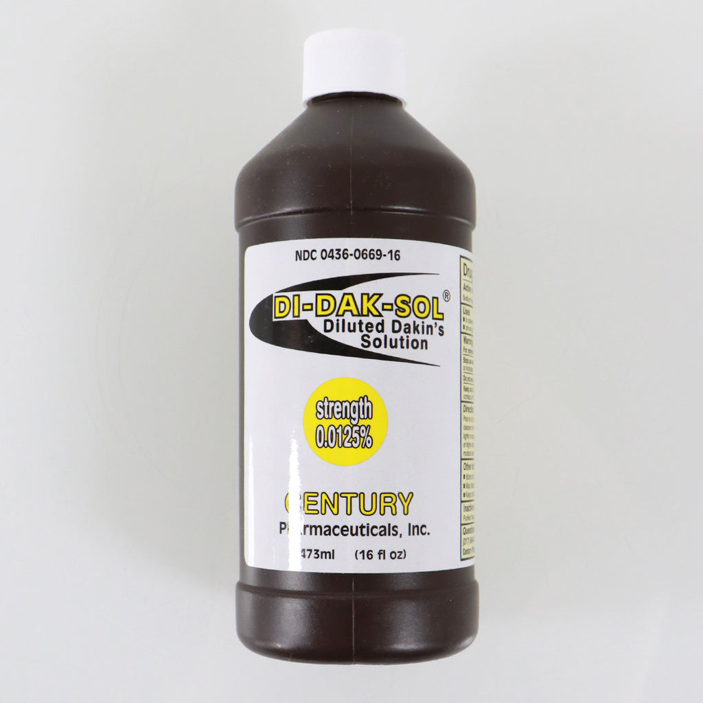 Di-Dak-Sol Diluted Dakin's Solution Wound Cleanser 16oz Twist Cap Bottle