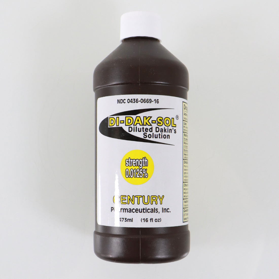Di-Dak-Sol Diluted Dakin's Solution Wound Cleanser 16oz Twist Cap Bottle