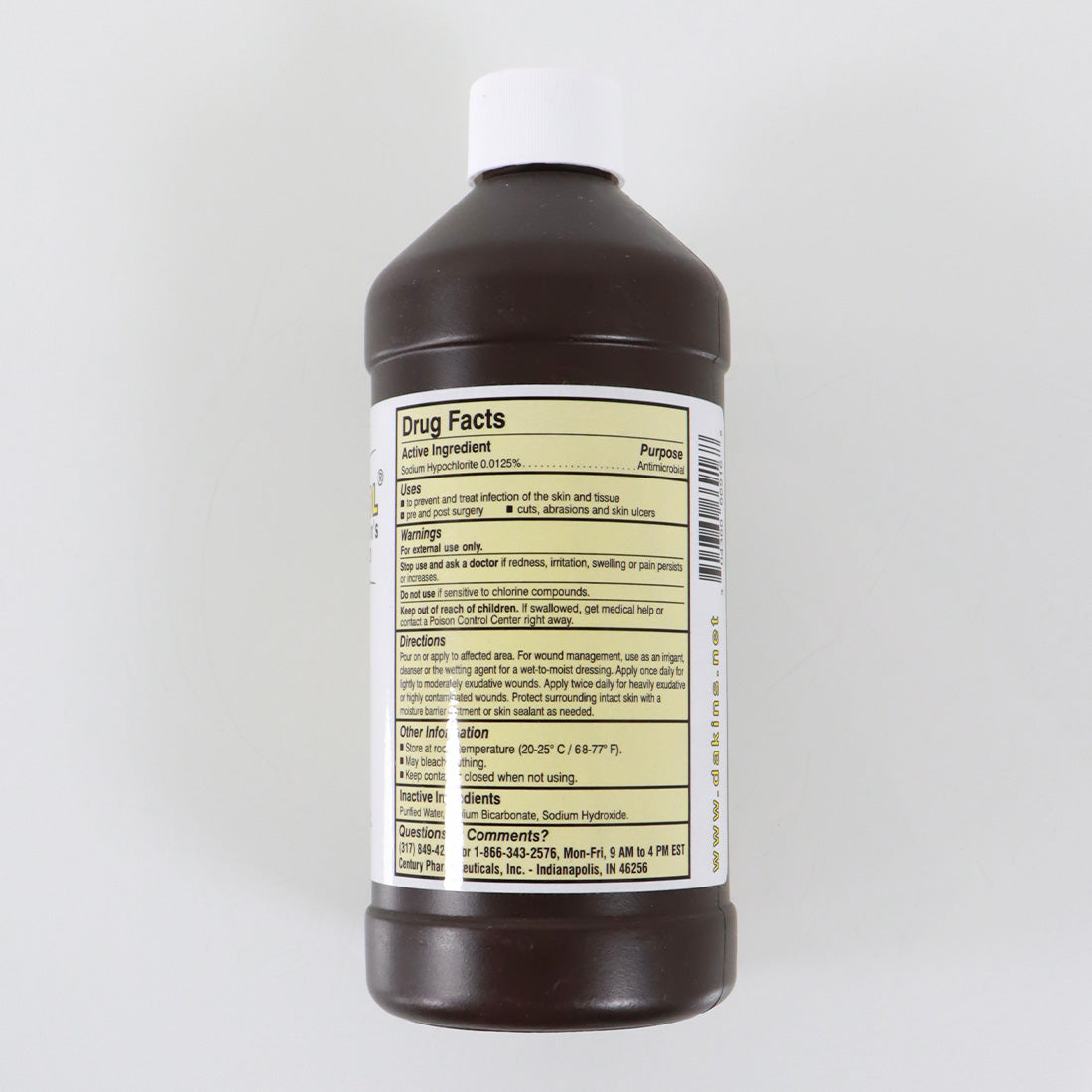 Di-Dak-Sol Diluted Dakin's Solution Wound Cleanser 16oz Twist Cap Bottle
