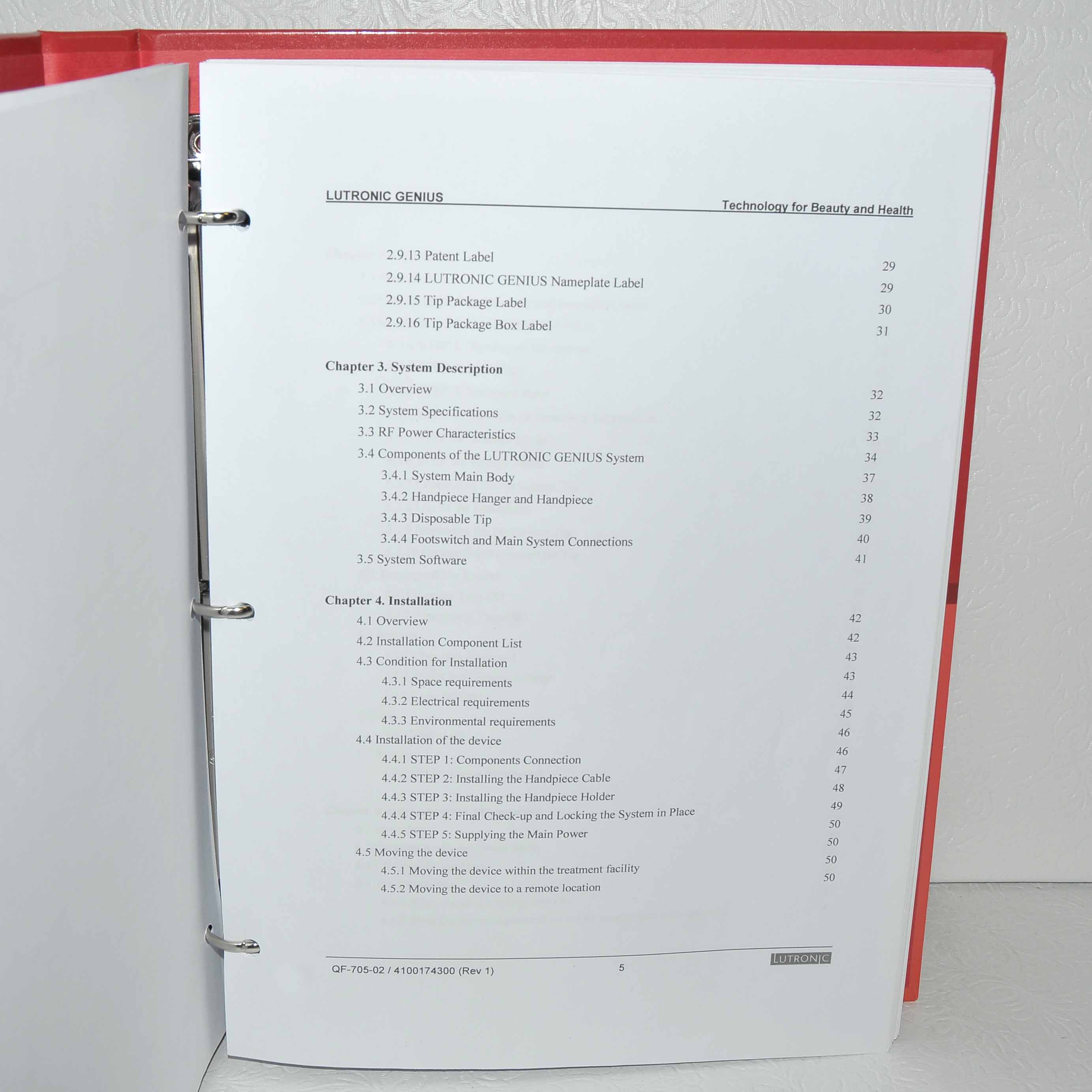 Lutronic Genius Operator Manual RF Microneedling Original User Operation Guide