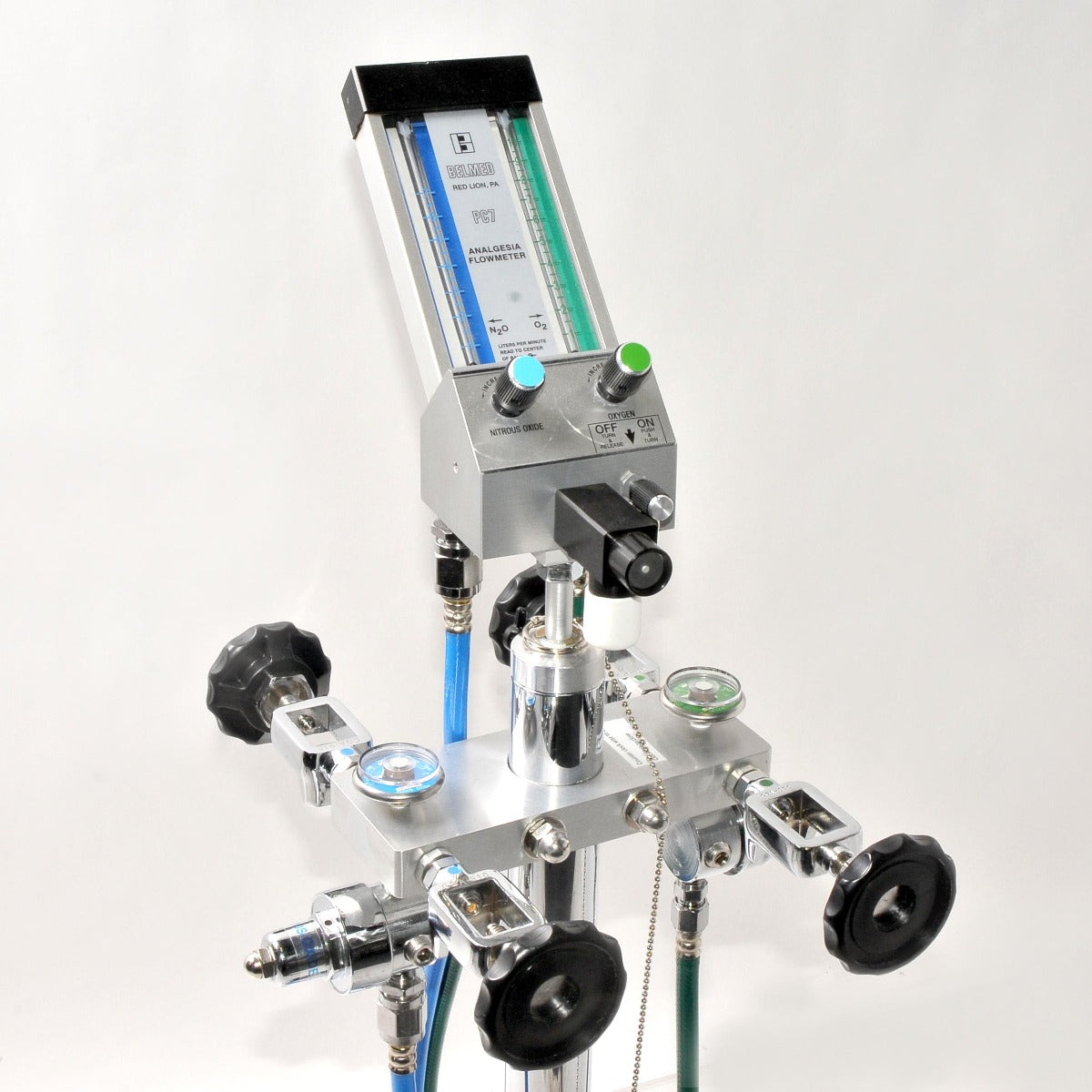Belmed PC7 Analgesia Flowmeter Nitrous Oxide N2O Oxygen Portable Stand Dental