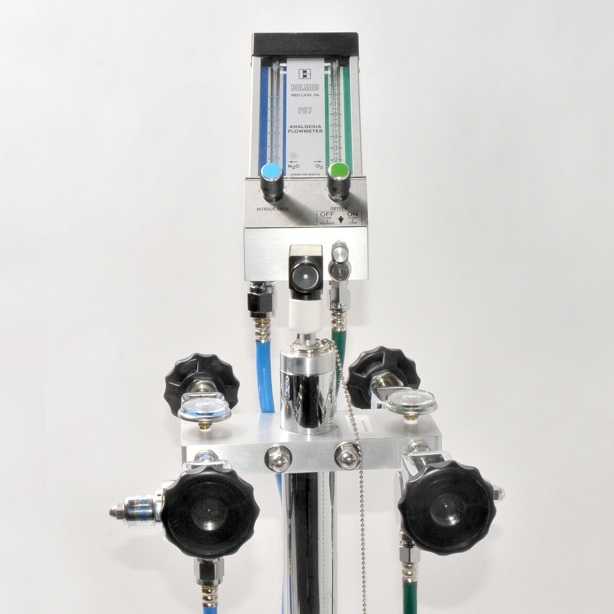 Belmed PC7 Analgesia Flowmeter Nitrous Oxide N2O Oxygen Portable Stand Dental