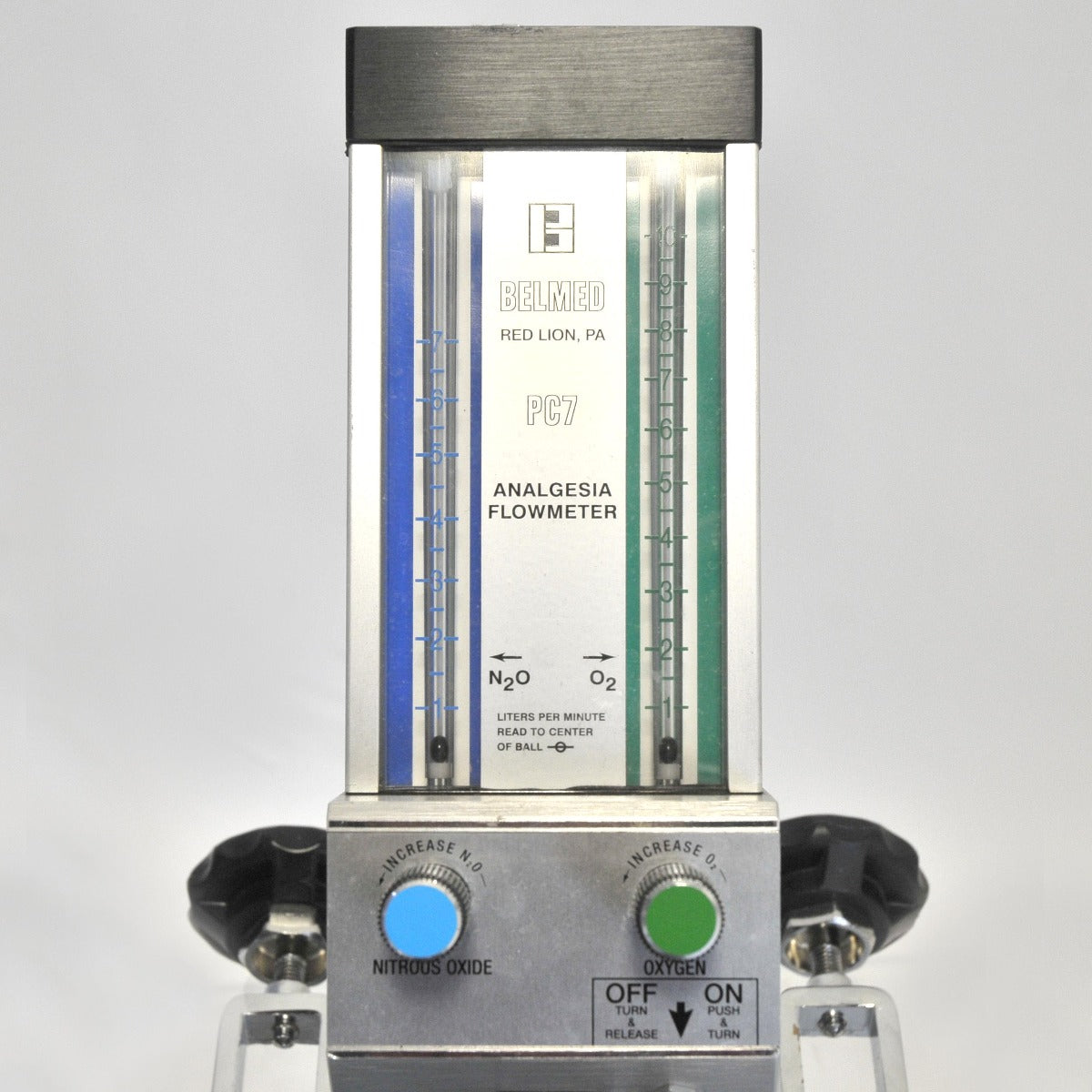 Belmed PC7 Analgesia Flowmeter Nitrous Oxide N2O Oxygen Portable Stand Dental