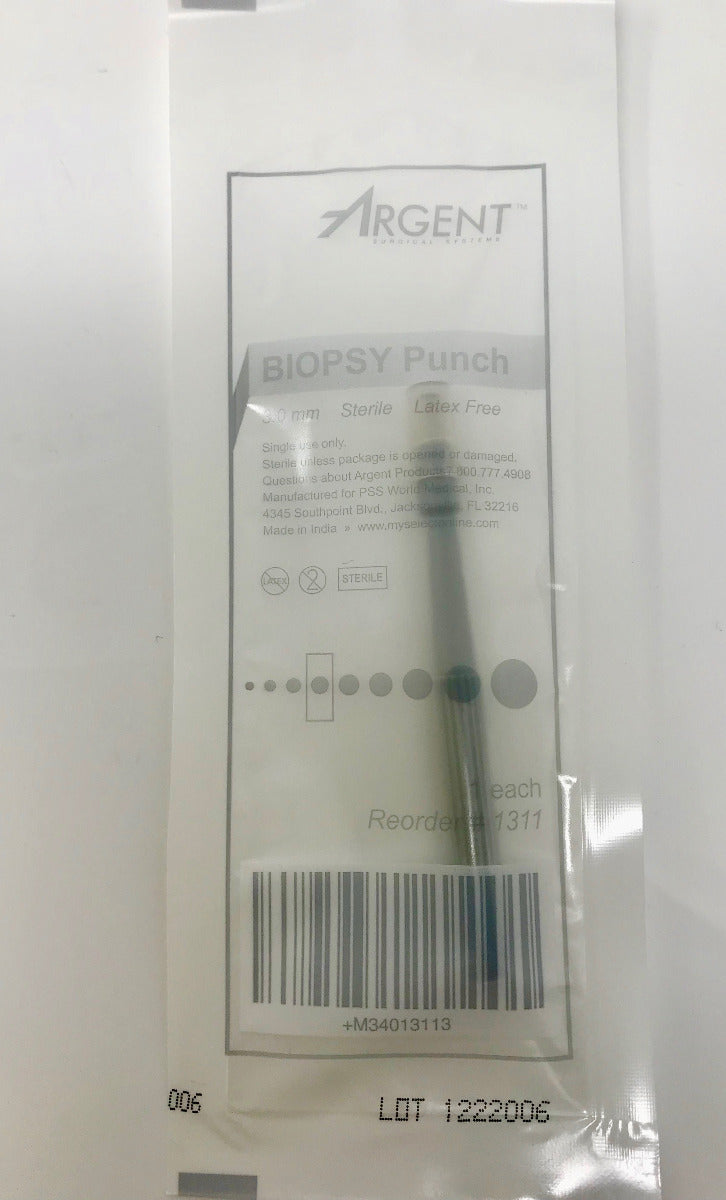 Biopsy Punch Argent 3.0 mm Clinical Testing Research Disposable Gray Lot of 18