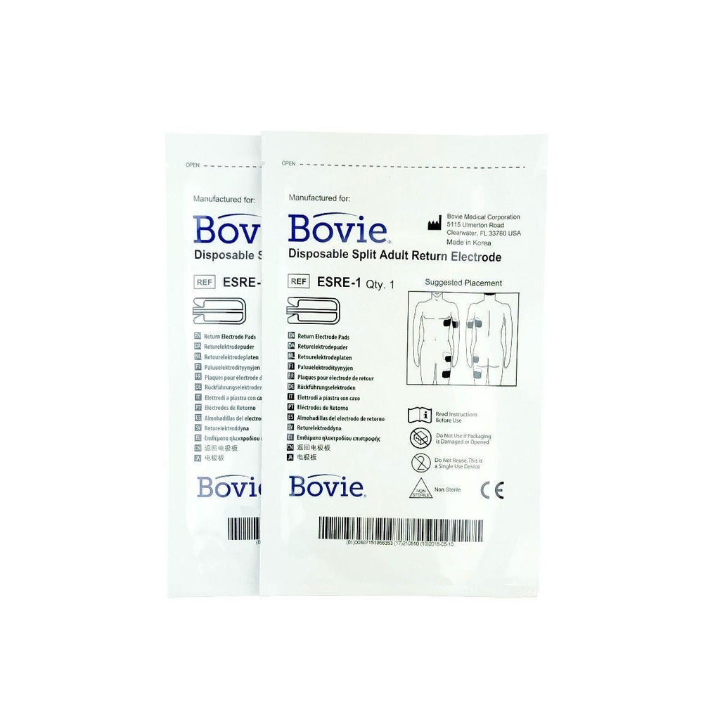 Bovie ESRE-1 Disposable Split Return Electrode EXP 06/2024 - 2 Pack