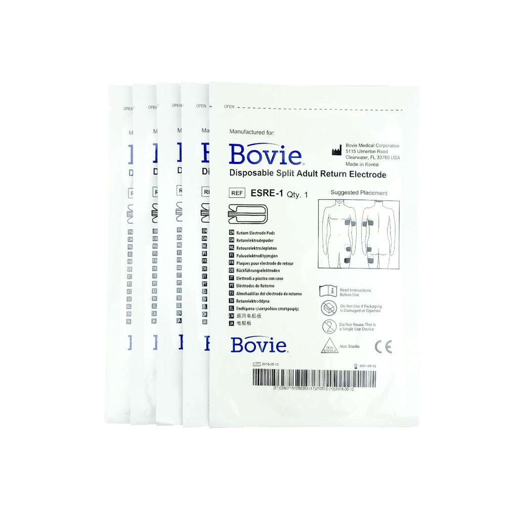 Bovie ESRE-1 Disposable Split Return Electrode Exp. 5/21 - 5 Pack