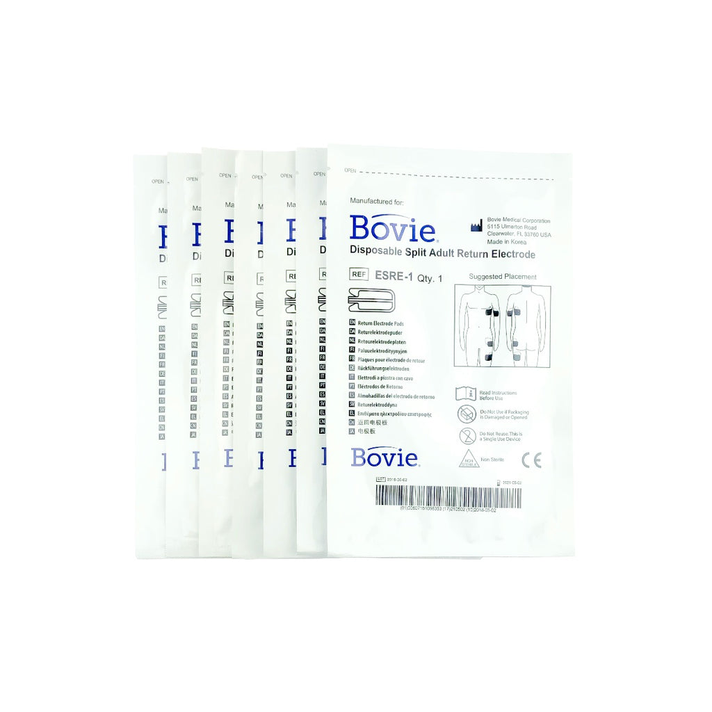 Bovie ESRE-1 Disposable Split Return Electrode Exp. 5/21 - 7 Pack