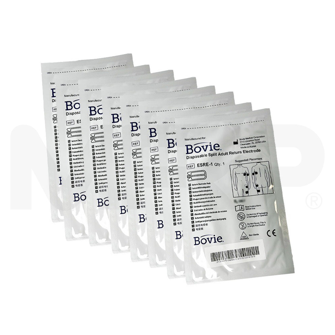 Bovie Disposable Split Adult Electrode Electrosurgical Ground Pad ESRE-1 10-Pack