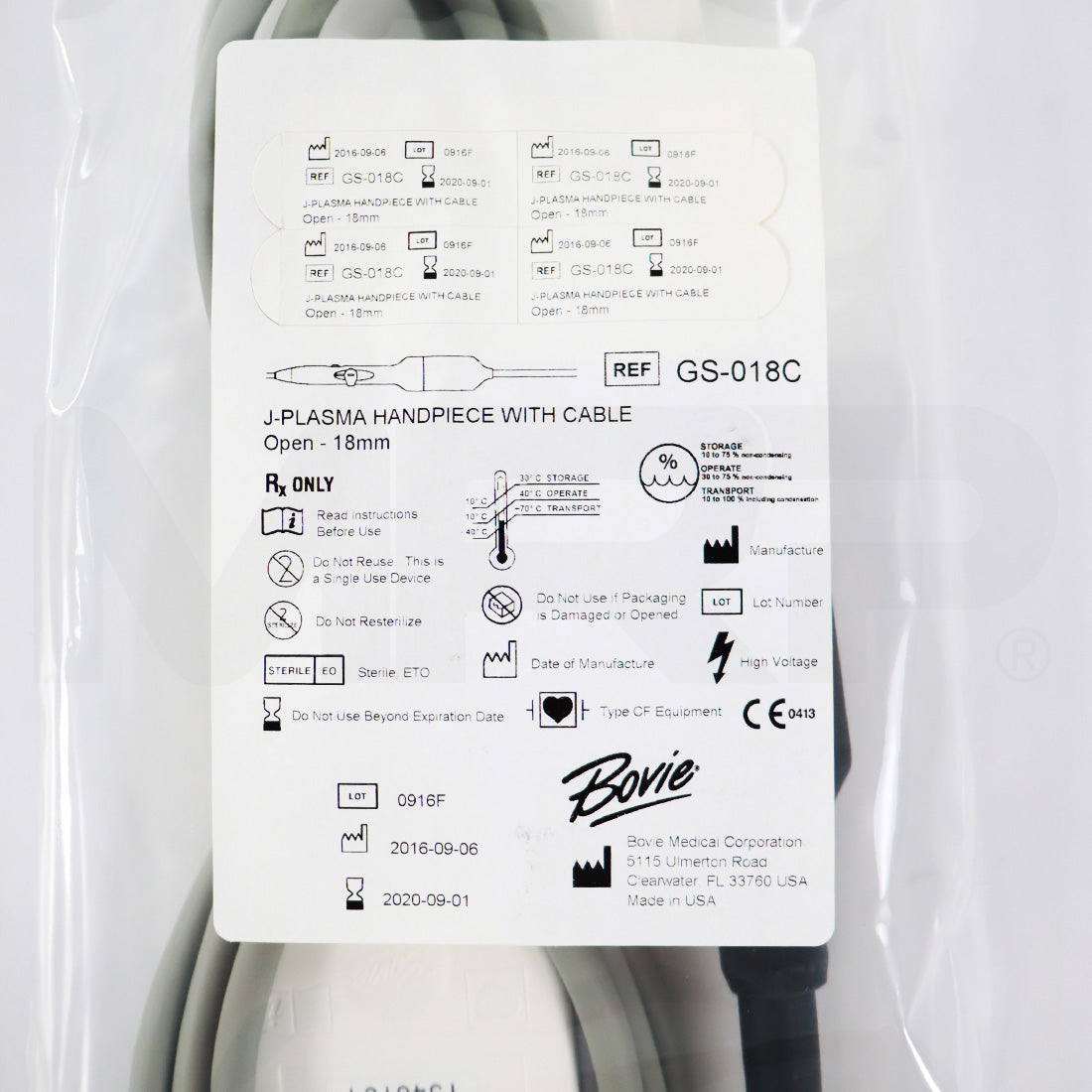 Bovie J-Plasma Handpiece with Cable GS-018C 18mm