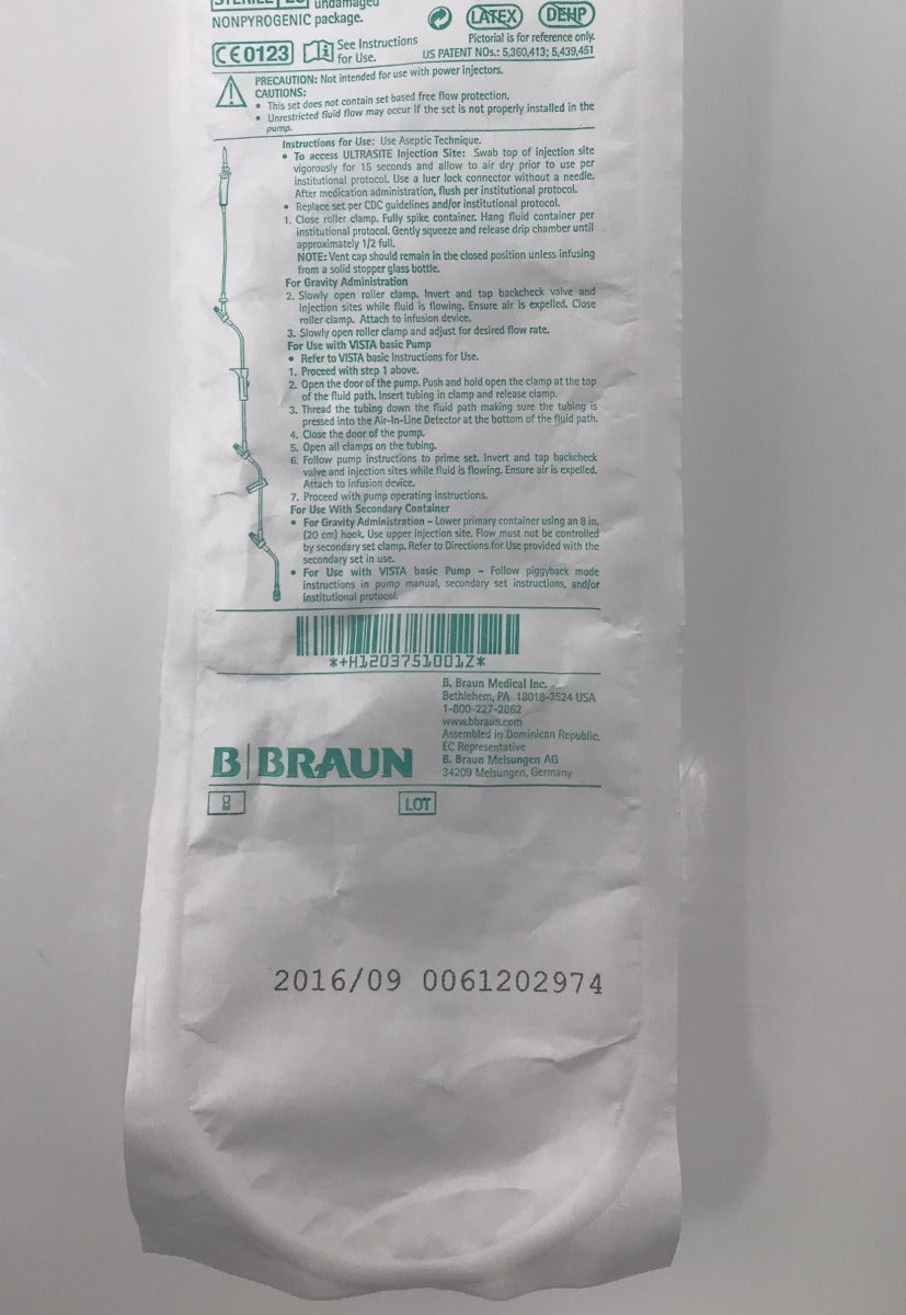 Braun Primary Gravity IV Set 3 ULTRASITE Injection Sites Sterile US1250 375100