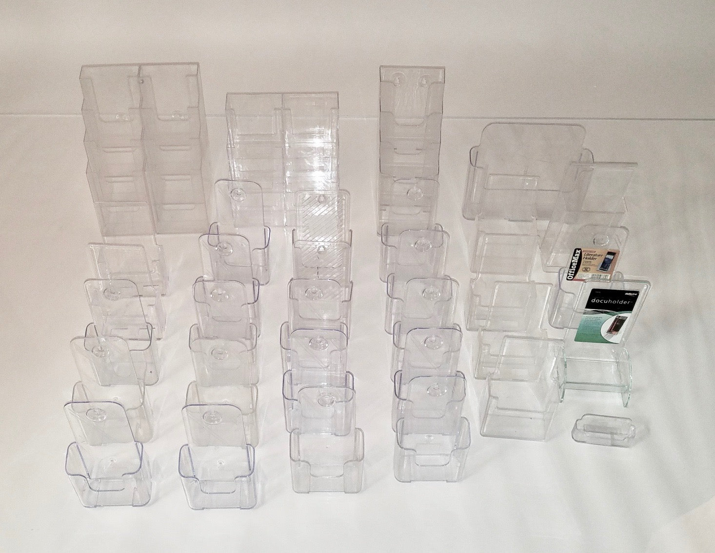 Brochure Display Info and Advertising Acrylic Holders Lot of 32 Various Sizes