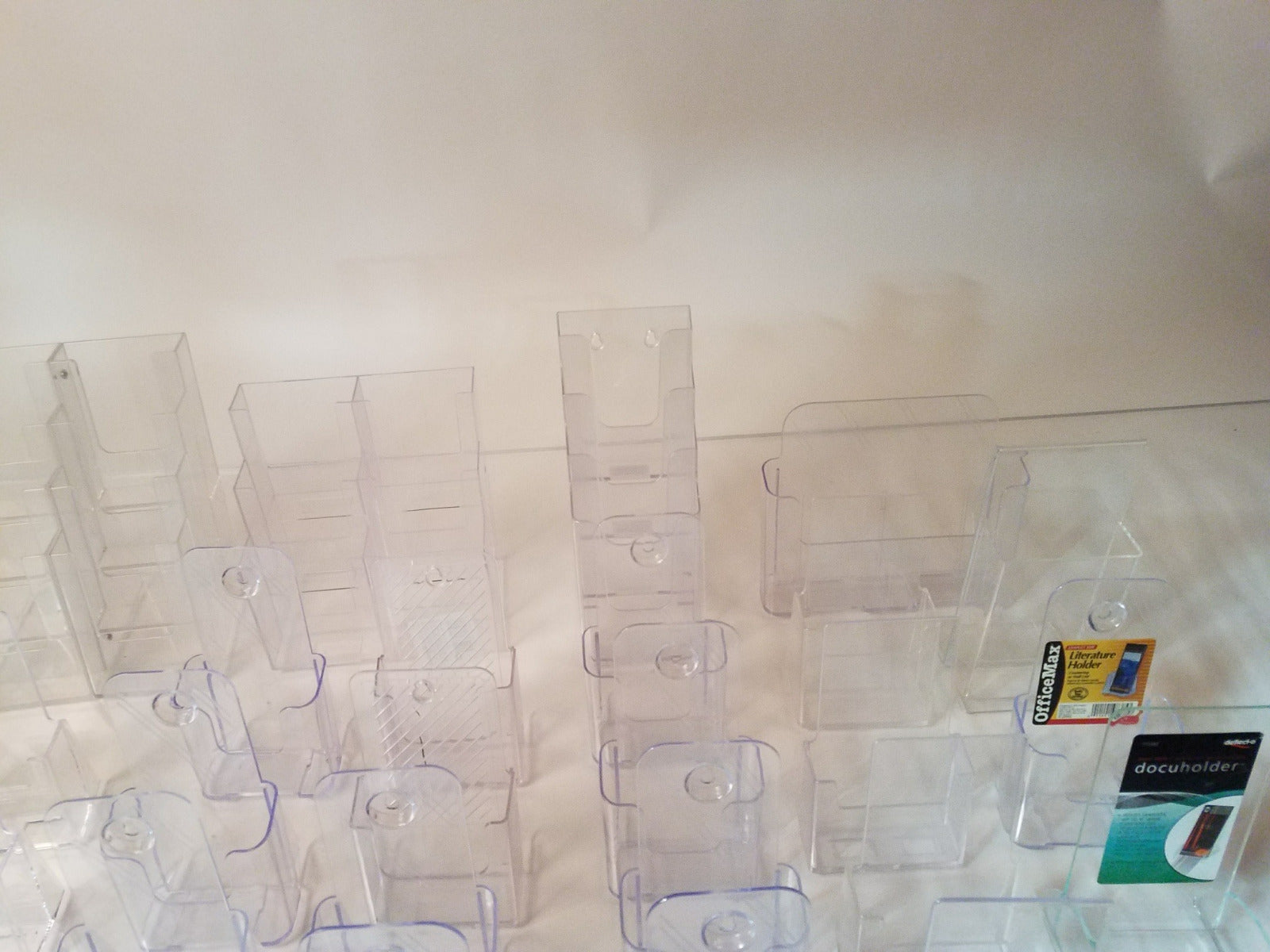 Brochure Display Info and Advertising Acrylic Holders Lot of 32 Various Sizes