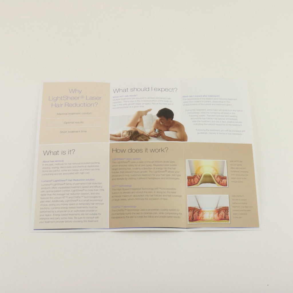 2015 Lumenis LightSheer Hair Reduction Treatment Patient Brochures 25-PACK