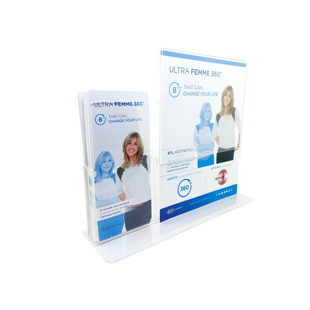 BTL Exilis Ultra 360 B&A Front Desk Stand Display & Brochure Holder
