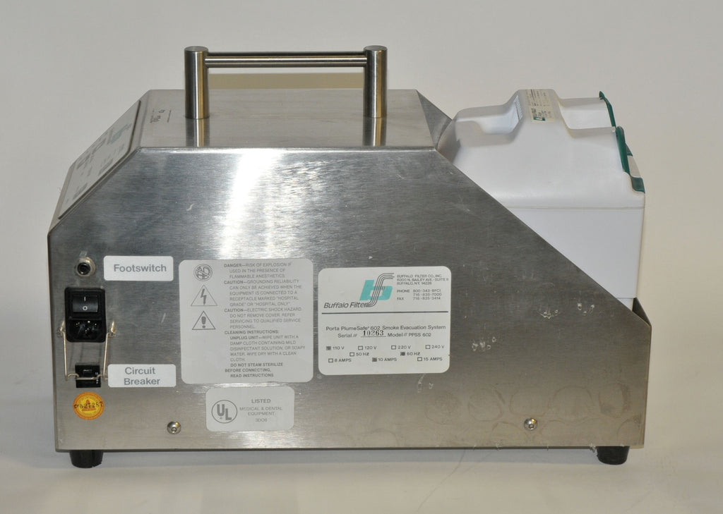Buffalo Filter Porta PlumeSafe Surgical Smoke Evacuation PPSS 602 Plume Safe