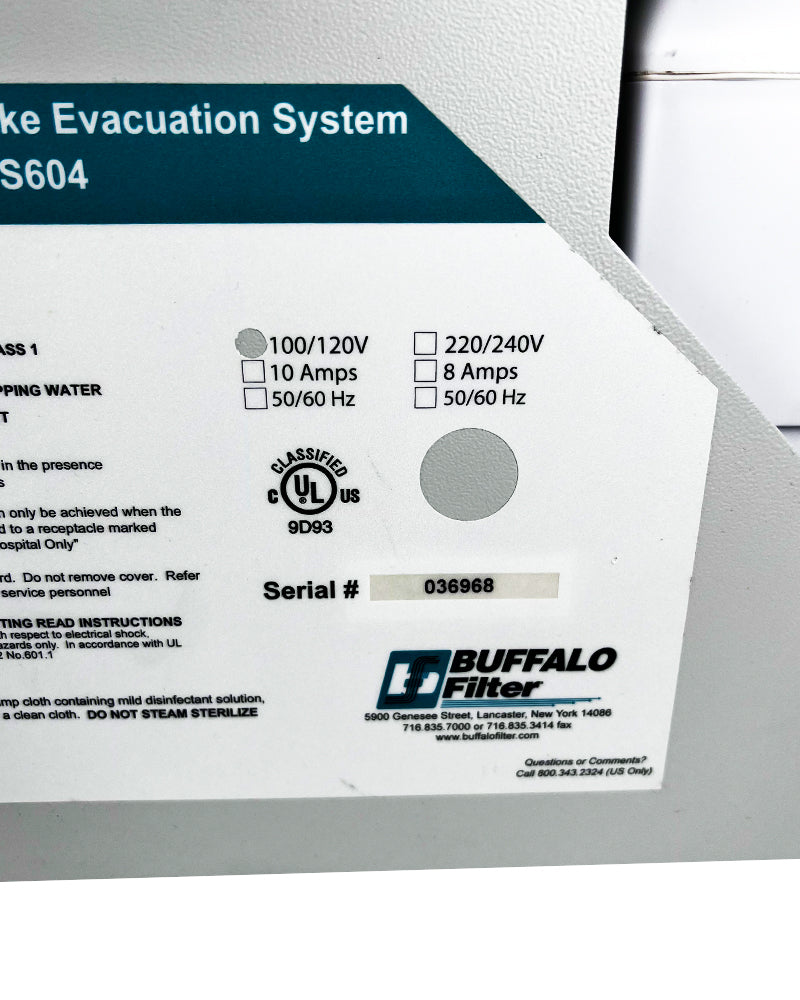 Buffalo Porta PlumeSafe PPS604 Surgical Smoke Evacuation System Suction Filter