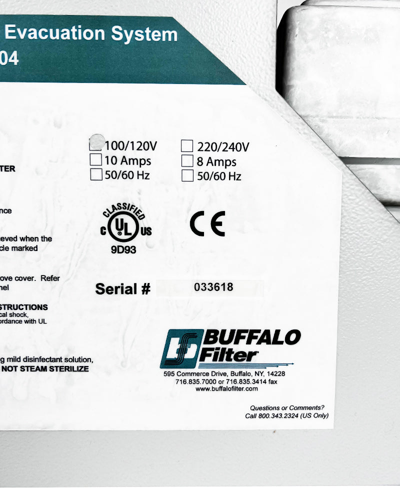 Buffalo Porta PlumeSafe PPS604 Surgical Smoke Evacuation System Suction Hose