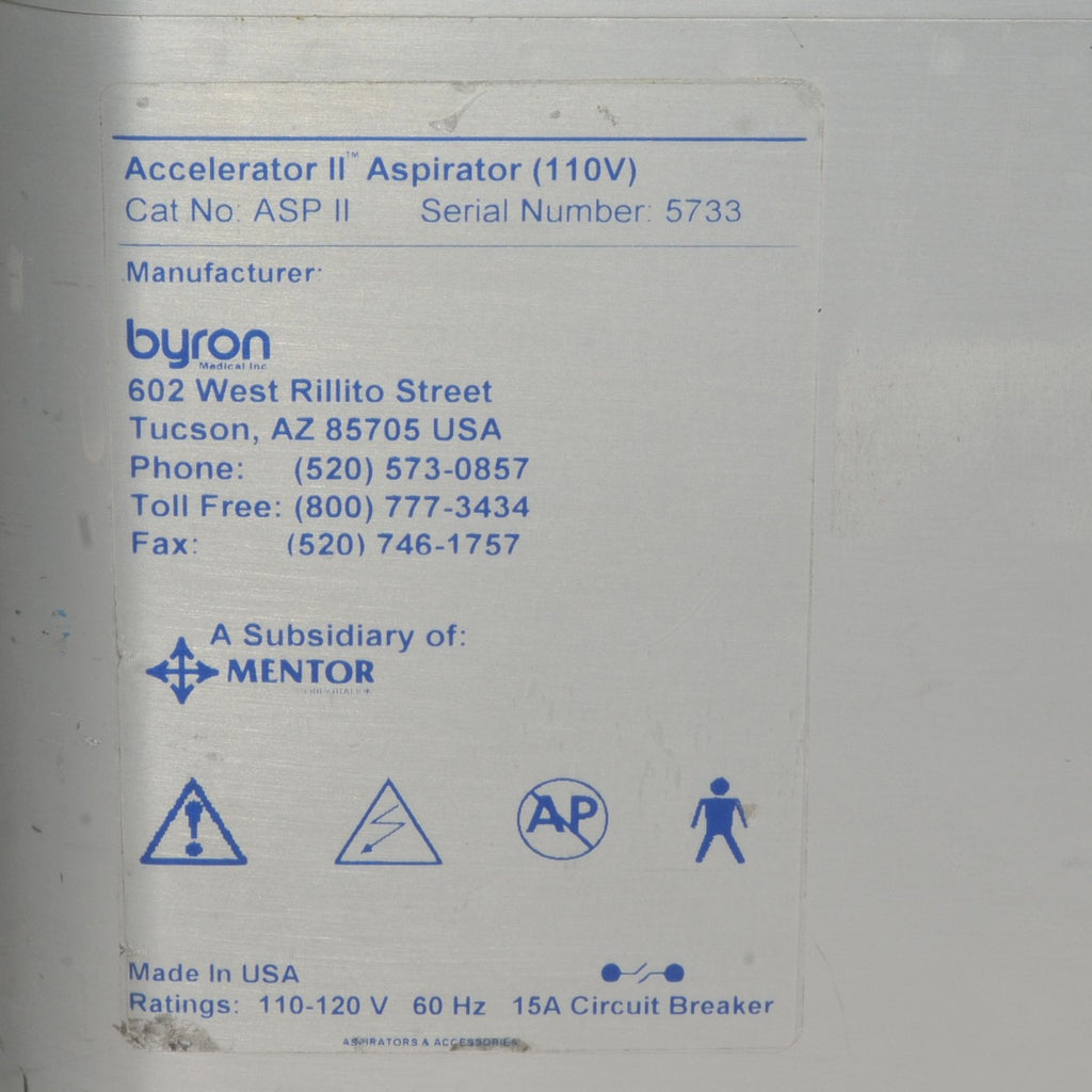 Byron Accelerator II Aspirator System ASP11 Cannula Needles Canula Wells Johnson