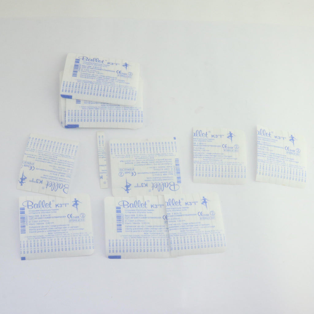 Ballet K3 I Insulated 0.075mm x 0.80mm Electrolysis Needle LOT OF 126 EXP 2014