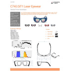 Innovative Optics PPE Laser Safety Glasses C740.GiT1 Iridescent Pink Lens Multi-Wavelength KTP, Alex, Nd:YAG, Diode, Co2
