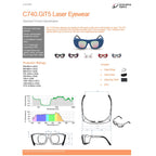 Innovative Optics PPE Laser Safety Glasses C740.GiT5 Iridescent Clear Lens Diode, Alex, Nd:Yag, CO2