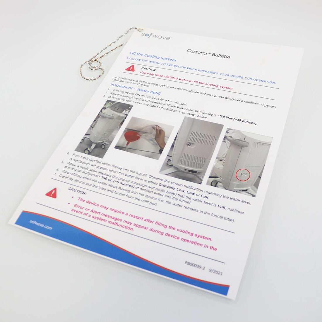 Sofwave Fractional Ultrasound System Quick Reference Guide Front Page