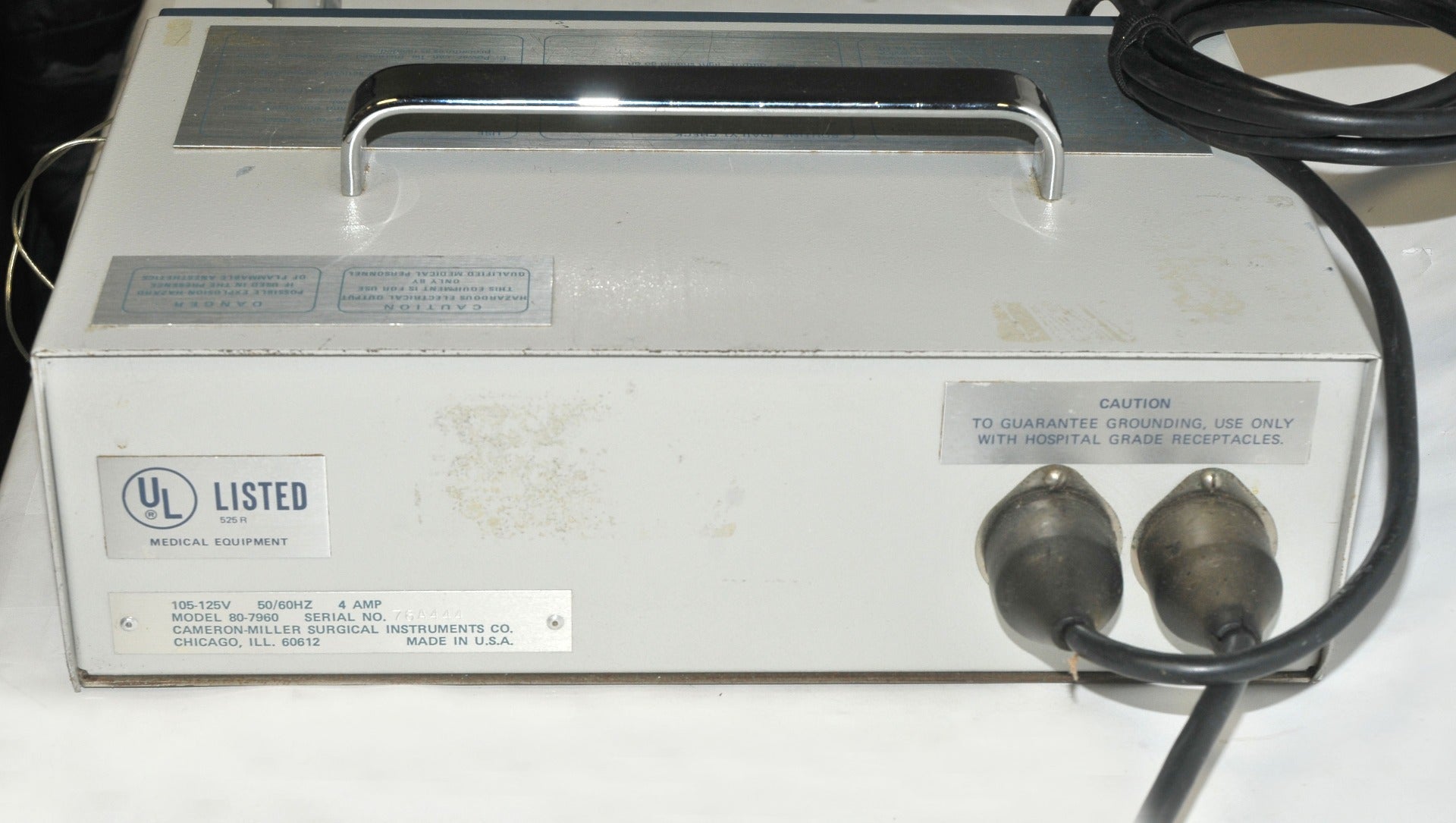 Cameron Miller Coagulator Model 80-7960 Surgical Electrosurgical Generator Parts