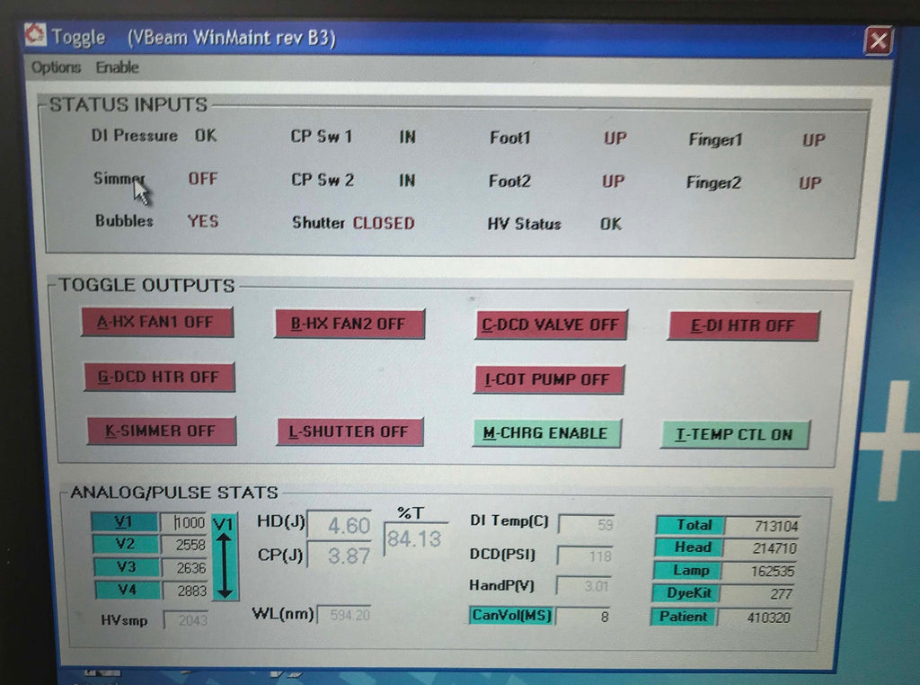 2003 Candela V Beam Pulsed Laser PDL Pulse VBeam Vascular Scar Veins NEW DYE KIT