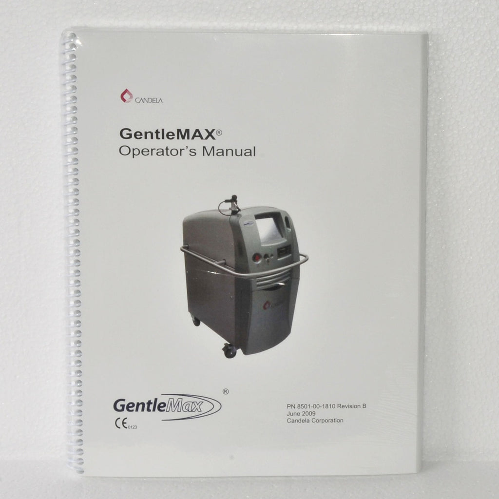 NEW 2009 Candela GentleMax Laser Gentle Max User Operator's Manual 8501-00-1810