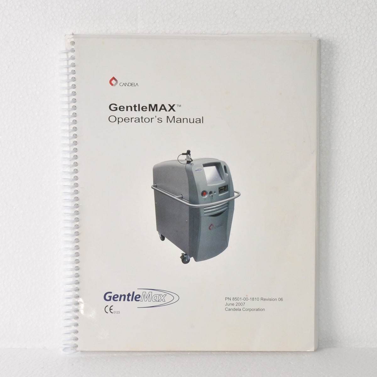Candela GentleMax Laser User Operator's Manual 8501-00-1810 Maintenance & More