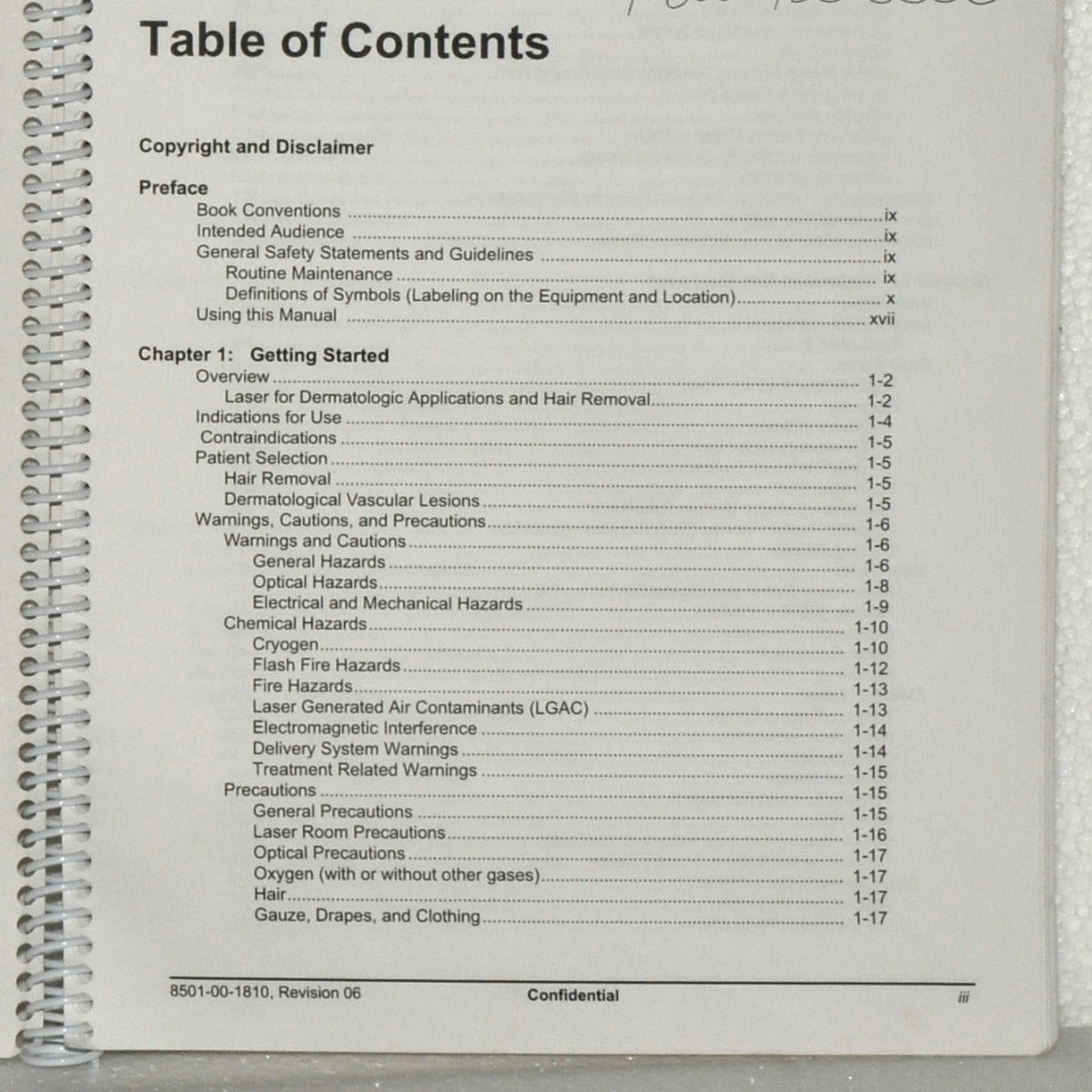 Candela GentleMax Laser User Operator's Manual 8501-00-1810 Maintenance & More